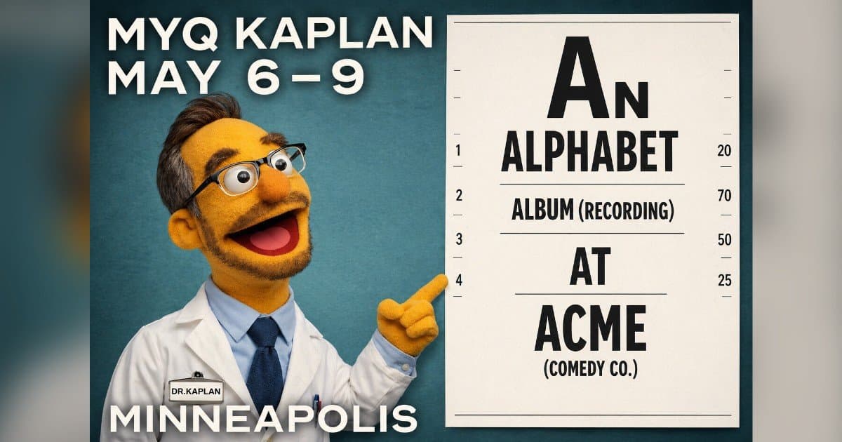 Myq Kaplan to Record Live Comedy Album 'An Alphabet Album At Acme' in Minneapolis